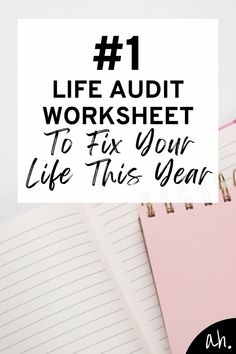 a notebook with the words life adult worksheet to fix your life this year