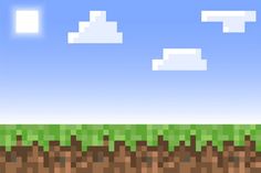 an image of a video game scene with grass and clouds