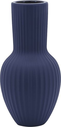 a blue vase is shown on a white background