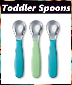 NUK Kiddy Cutlery Spoons, 3 Pack, 18+ Months Blue & Green Business Baby, Latex Free, Health And Safety, Pharmacy Gifts, Blue Green, Green, Blue