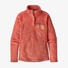 Patagonia Women's Re-Tool Snap-T® Fleece Pullover Patagonia Outfit, Patagonia Pullover, Patagonia Womens, Princess Seam, Hand Warmers, Fleece Jacket, Patagonia, Athletic Jacket, Coral