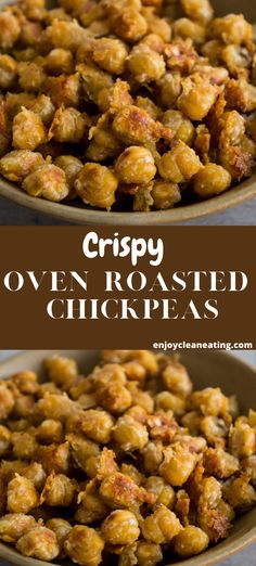 crispy oven roasted chicken peas are an easy side dish for any meal or appetizer