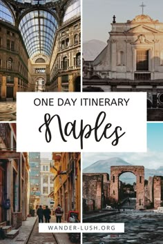 one day itinerary in naples with text overlay