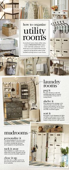 an article in the magazine is about how to organize utility rooms and what to do with them