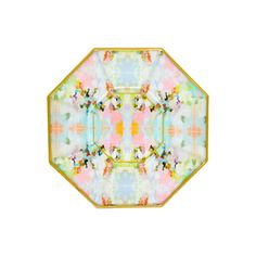 a multicolored plate with an intricate design on it