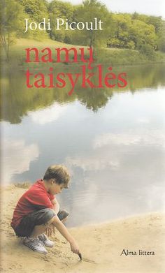 the cover of house rules by jodi picoult, with a young boy sitting on a rock