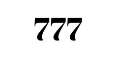 the number 777 is shown in black and white