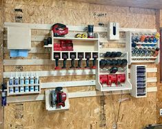 Lawn Tool Organization Build Plans PDF File Instant Download - Etsy Power Tool Wall Organization, Power Tool Organizer Plans, Power Tools Organizer, Organized Tools In Garage, Drill And Battery Storage, Scrap Wood Organizer, Garage Organization Small Space, Wood Tool Organizer, Wood Shop Storage Ideas