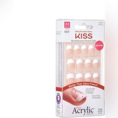 Kiss Salon Acrylic French 28 Count Medium Length Nude New In Box Acrylic French, Kiss Makeup, Nude Color, Cream White, Press On Nails, Medium Length, Womens Makeup, Kiss, Cream