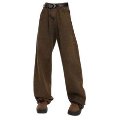 The Problem Child Brown Jeans | BOOGZEL CLOTHING – Boogzel Clothing Brown Jeans High Waisted, Brown Punk Outfits, Brown Baggy Jeans Outfit, Brown Ripped Jeans, Chocolate Jeans, Academia Wardrobe, Moodboard Pictures, Jeans Marron, Clothes Brown