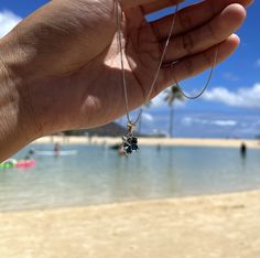 Get a touch of the islands with our Blue Hibiscus Necklace. It's made from 925 silver and has a pretty blue flower pendant. Perfect as a gift for her. Inspired by the islands, it's special and handcrafted. Great for any outfit. It lasts long and fits just right. Show your love with this necklace! Comes with a 18 inch silver plated box chain! Blue Sterling Silver Necklaces With Starfish Charm, Blue Sterling Silver Necklace With Starfish Charm, Blue Sterling Silver Necklace With Flower Charm, Blue Flower Charm Round Pendant Jewelry, Blue Round Pendant Jewelry With Flower Charm, Blue Hibiscus Flower, Hibiscus Necklace, Blue Flower Necklace, Blue Hibiscus