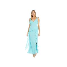 Step into an elegant new look with this gorgeous Women's R&M Richards Crepe Chiffon Ruffle Sleeve Flowy Maxi Dress.Click on this WOMEN'S GUIDE to find the perfect fit and more! Step into an elegant new look with this gorgeous Women's R&M Richards Crepe Chiffon Ruffle Sleeve Flowy Maxi Dress.Click on this WOMEN'S GUIDE to find the perfect fit and more! FEATURES Sweetheart neckline Sleeveless with ruffle detailing Zipper closure Partially lined Straight hemFIT & SIZING 58-in. length from shoulder Color Aqua, Flowy Maxi Dress, Chiffon Ruffle, Dress Clothes For Women, Sweetheart Neckline, Fabric Care, Gender Female, New Look, Size 16