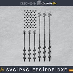 an american flag made out of arrows with the words svpng eps dxf