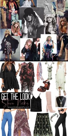 Stevie Nicks has a style all her own. She combines boho, retro witchy in her style which makes it fun and easy to recreate her style today! I've rounded up affordable pieces to give you her 70s boho vibes! Stevie Nicks Makeup Ideas, Stevie Nicks Couple Costume, Stevie Nicks Cowboy Boots, What To Wear To A Fleetwood Mac Concert, Stevie Nicks Style Outfits Clothes, 70s Stevie Nicks Style, Stevie Nicks Concert Outfits Inspiration, Outfits Inspired By Stevie Nicks, Stevie Nicks Summer Outfits