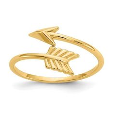 14 Karat Yellow Gold Arrow Bypass Ring. Arrow Rings, Gold Arrow, Arrow Ring, Yellow Rings, Fancy Rings, Bypass Ring, Sparkling Rings, Average Weight, Rose Gold Metal