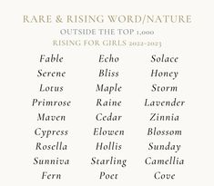 some type of font that is on top of a white sheet with the words rare and rising word / nature outside the top