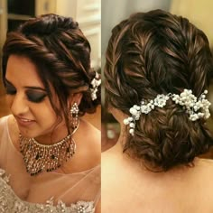 Messy Hairstyles For Indian Wedding, Ethnic Hairstyles Indian, Messy Bun Hairstyles Indian Saree, Saree Hairstyle, Engagement Hairstyle, Messy Braided Hairstyles, Blanket Forts, Bun Braid