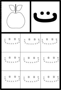 the printable worksheet for children to learn how to draw an apple with dots