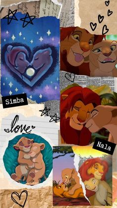 the lion king simba and nala collage