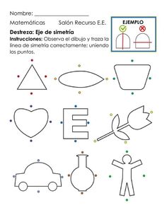 the worksheet for children to learn how to draw shapes and numbers in spanish