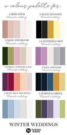 the color scheme for winter wedding colors