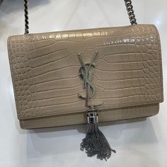 Ysl In Great Condition. Price Is Firm! Ysl Kate, Bag With Tassel, Yves Saint Laurent Bags, Saint Laurent Bag, Chain Bag, Wallet Chain, Chain Bags, Gold Tone Metal, Metal Chain