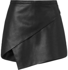 Michelle Mason EXCLUSIVE Asymmetric Leather Mini Skirt: Black Asymmetrical Mini Skirt, Real Leather Skirt, Look 80s, Short Leather Skirts, Leather Miniskirt, Skirt Asymmetrical, Michelle Mason, Zipper Skirt, Skirt Short