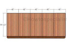 an image of a wooden fence with measurements for the top and bottom sections on it