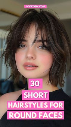 Chin Length Edgy Haircuts, Short Hairstyle Wispy Bangs, Choppy Bob For Round Faces, Asymmetrical Bob Round Face, Short Hairstyles For Glasses, Bob Haircut For Fine Hair Round Face, Long Pixie For Round Face, Curtain Bang Bob Haircut, Short Bobs For Round Faces