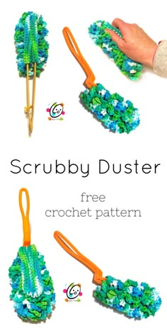 the scrubby duster is free crochet pattern and it's easy to make