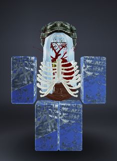 an image of a skeleton with a clock on it's face and chest made out of ice cubes