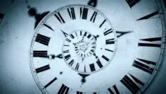 a clock with roman numerals is shown in black and white, as if it were taken from above