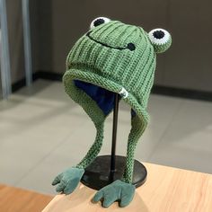 Material:++polyester; Diameter:+54-58cm Frog Scarf, Frog Beanie, Frog Eyes, Frog Eye, Character Wardrobe, Cartoon Frog, Crochet Stitches Guide, Ear Flap Hats, Crochet Frog