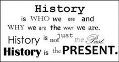 a black and white photo with the words history