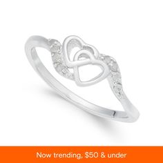 in stock Review Fashion, Two Hearts, Beautiful Jewelry, Heart Ring, Sterling Silver Rings, Jewelry Watches, Jewelry Rings, Pick Up, Silver Rings