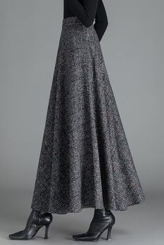 Autumn Winter Elastic Waist Wool Skirt 3787 – XiaoLizi Wool Long Skirt For Spring, Long Wool Skirt For Spring, Spring Wool Midi Skirt, Spring Long Wool Skirt, Chic Flowy Wool Skirt, Fall Long Lined Wrap Skirt, Long Lined Wrap Skirt For Fall, Spring A-line Wool Skirt, Relaxed Wool Skirt For Spring