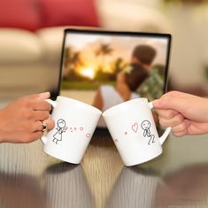 BoldLoft From My Heart to Yours Too Couple Coffee Mugs, mug set for couples with cute stick figures design Perfect Gifts For Boyfriend, Mug For Boyfriend, Anniversary Gifts For Your Boyfriend, Couple Pillowcase, Couple Mug, Couple Coffee, Couples Coffee Mugs, Cotton Anniversary Gifts, Perfect Gift For Boyfriend