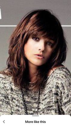 Recent Haircut Trends, Thick Bangs Medium Length Hair, Boho Hairstyles Shoulder Length, Hairstyles With Height On Top, Super Layered Hair Medium With Bangs, Layered Shag With Fringe Straight Hair, Shaggy Medium Length Hair, Shag No Bangs Straight Hair, Shoulder Length Hair Cuts With Layers And Bangs