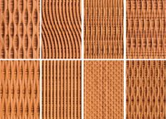 six different patterns of woven material