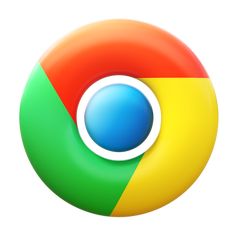 the google chrome logo is shown in this image, it appears to be an orange and green circle