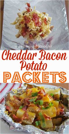 cheddar bacon potato packets are the perfect side dish to use up leftover potatoes