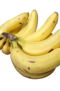 bunches of ripe bananas on white background with clipping area for text or image