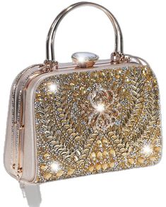 Elegant Gold Bag For Prom, Gold Clutch Bag For Prom, Elegant Gold Clutch For Prom, Glamorous Gold Evening Bag, Gold Evening Bag With Bling For Events, Gold Evening Bag With Rhinestones For Events, Gold Rectangular Evening Bag For Prom, Gold Handheld Bags With Rhinestones, Luxury Gold Bag With Bling