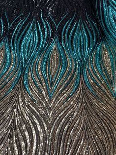 Black Gold Green On Black Mesh Iridescent Fabric/ Embroidery 4 Way Stretch Sequin Fabric. ICEFABRIC Bed Room Light, Curtain Ideas For Living Room, Corset Sewing, Iridescent Fabric, Attractive Dresses, Sequins Fabric, Geometric Lace, Bridal Fabric, Fabric Embroidery