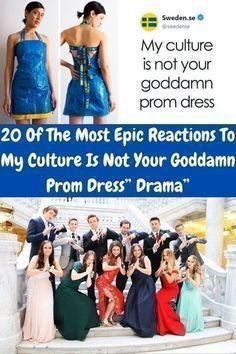 an advertisement for prom dresses with the caption 20 of the most epic reactions to my culture is not your god damn