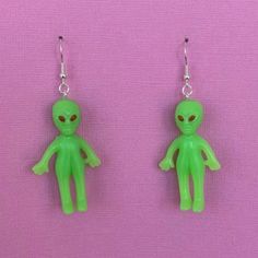 Can Be Made Into Clip-Ons (+1$) Same Day Shipping If Ordered By 4pm - #Lesbianearrings #Funkyearrings #Earrings #Aliens #Alien - Aliens / Cute / Ufo / 90s / Indie / Retro / Adorable / Lesbian Earrings / Cheap / Alien / Homemade / Hippie / Dangle Earrings / Trendy / Tumblr / Fun / Funny / Aesthetic / Tiktok / Depop / Weird / Alt / The X-Files / Scully / Unique / Supernatural / Dangly / Kitsch / Kitschy / Spooky / Halloween / Supernatural / Toy / Toys / Area 51 / Odd / Art / Handmade Earrings Strange Earrings, Weird Earrings Aesthetic, Unique Earrings Weird, Rave Earrings, Wacky Earrings, Odd Earrings, Earrings Cheap, Earrings Weird, Alien Earrings