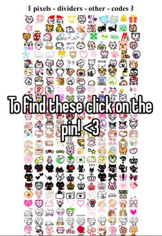 the text to find these click on the pin 3 is surrounded by lots of stickers