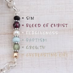 Salvation Bracelet– Holly Lane Faith Beaded Bracelets, Faith Bracelet Diy, Bible Verse Bracelets Diy, Christian Bracelet Ideas, Gospel Bracelet, Scripture Bracelet, Salvation Bracelet, 1 John 1 9, Bible Verse Bracelet