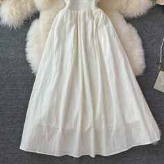 Sweet A line short dress fashion dress Material: blended Color: white Size(cm): S, M, L S length 108 bust 100 waist 56-94 M length 109 bust 104 waist 60-98 L length 110 bust 108 waist 64-102 White A-line Sundress For Party, Fit And Flare Mini Dress In Solid Color, Fit And Flare Solid Color Mini Dress, Feminine White A-line Dress, Elegant Solid A-line Sundress, Elegant Solid Color A-line Sundress, Elegant A-line Sundress In Solid Color, Summer Fit And Flare A-line Skirt, Feminine Solid Mini Dress