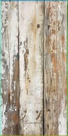 an old wooden fence with peeling paint on it